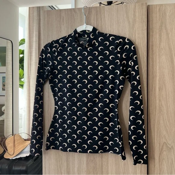 Marine Serre All Over Moon Turtleneck (Black) - Picture 2 of 4